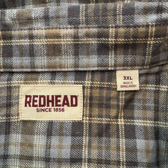 RedHead Ozark Mountain Flannel Button-Down Shirt Mens Granite 3XL New - Picture 5 of 11